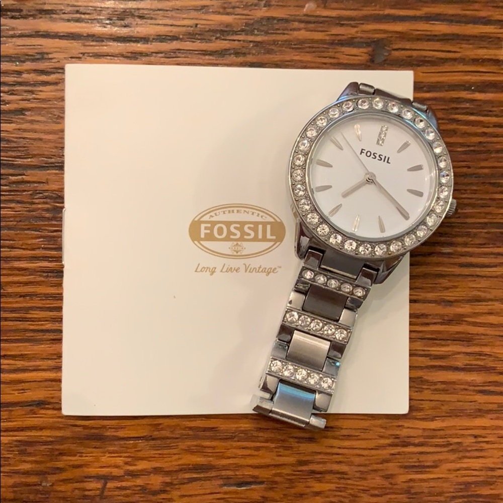 Silver Fossil Watch
